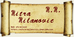 Mitra Milanović vizit kartica